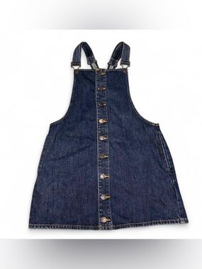Forever 21 Dark Wash Denim Overall Jumper Mini Dress